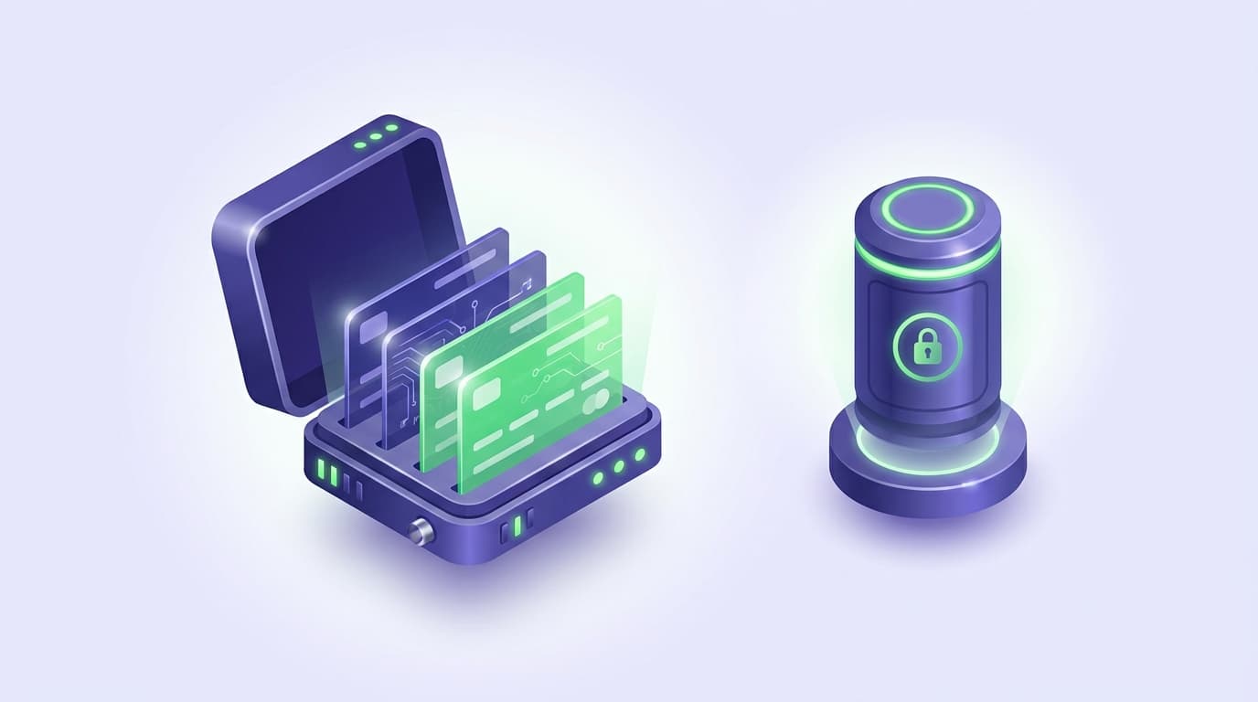Illustrated Shiplight blog cover: an open modular terminal harness with several swappable glowing model cards slotting into it, beside a single sealed managed agent capsule.