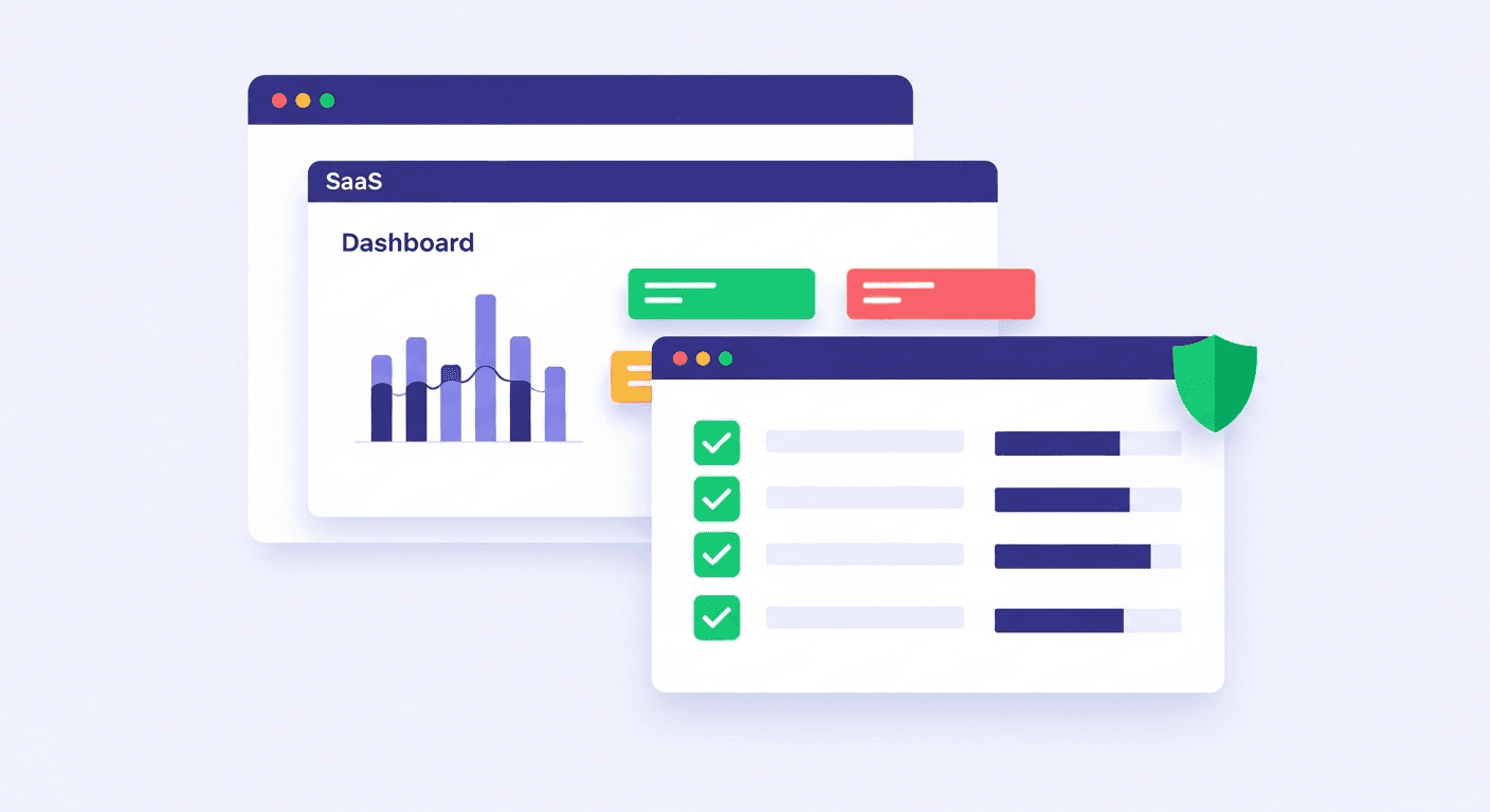 SaaS E2E testing dashboard showing browser automation with green test results and CI/CD pipeline