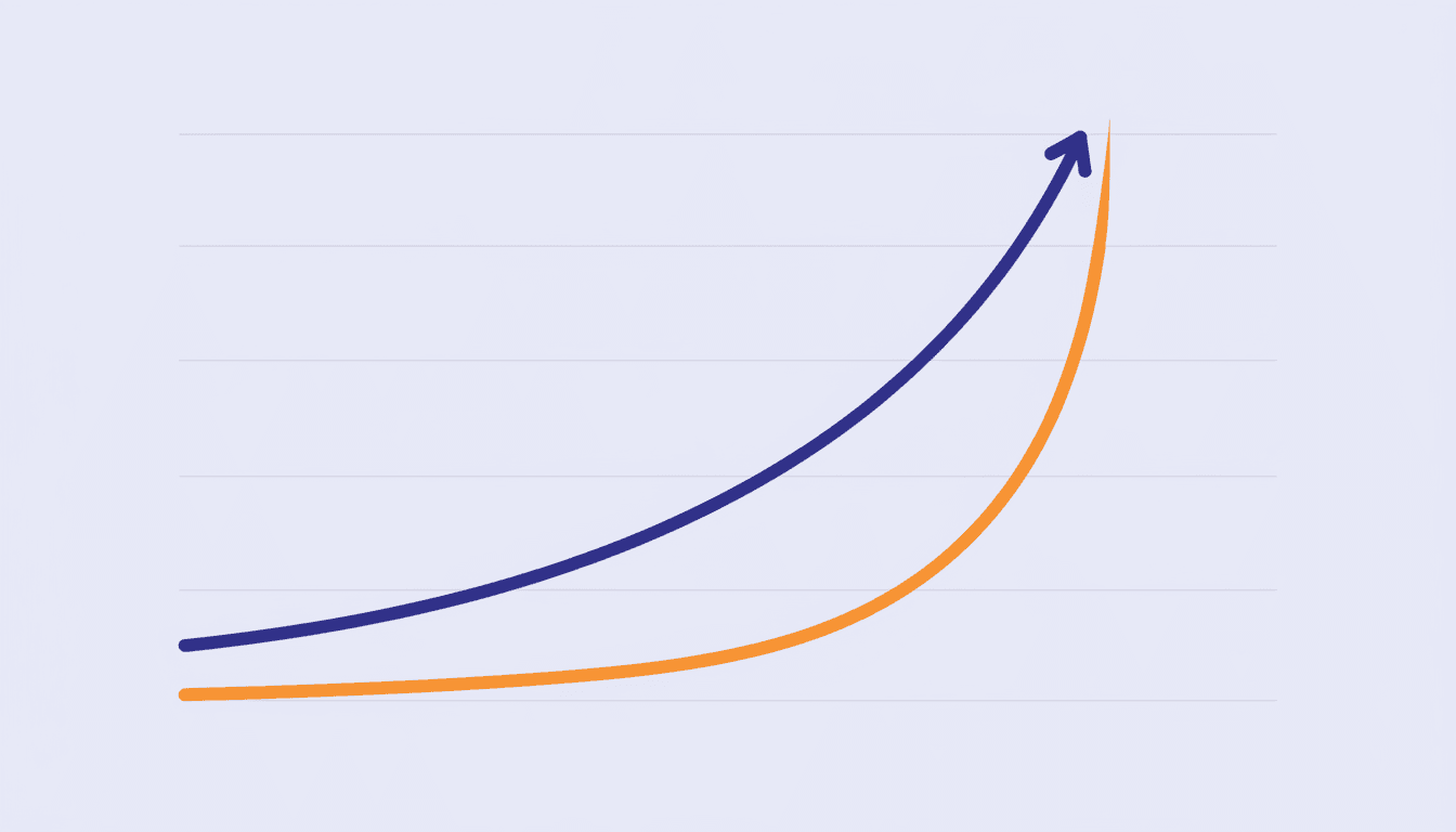 Two trajectories diverging — output velocity climbing steadily while production bug rate spikes — visualizing the 6-week vibe coding quality cliff