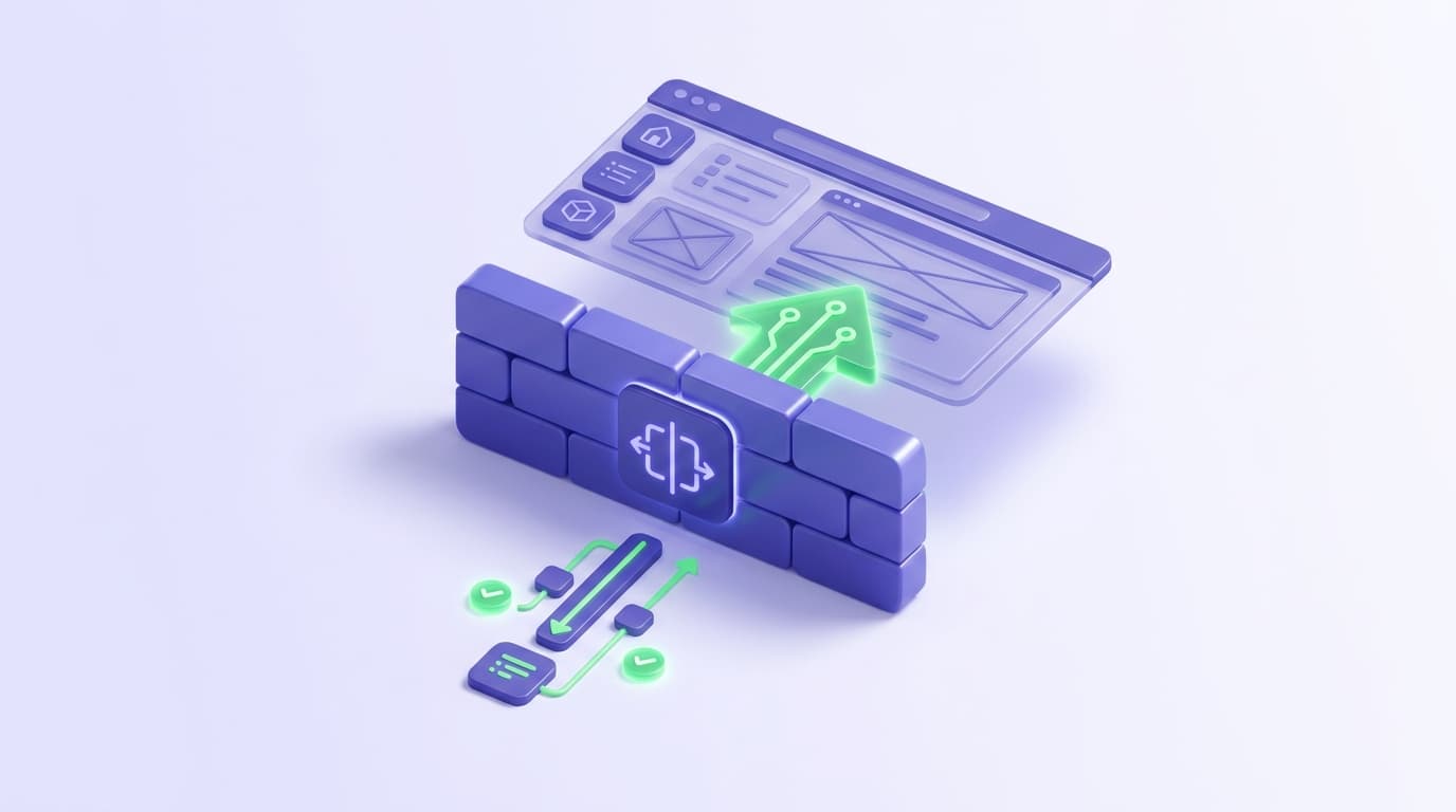 Illustrated Shiplight blog cover: a service boundary being exercised directly, with the user interface layer shown untested above it.