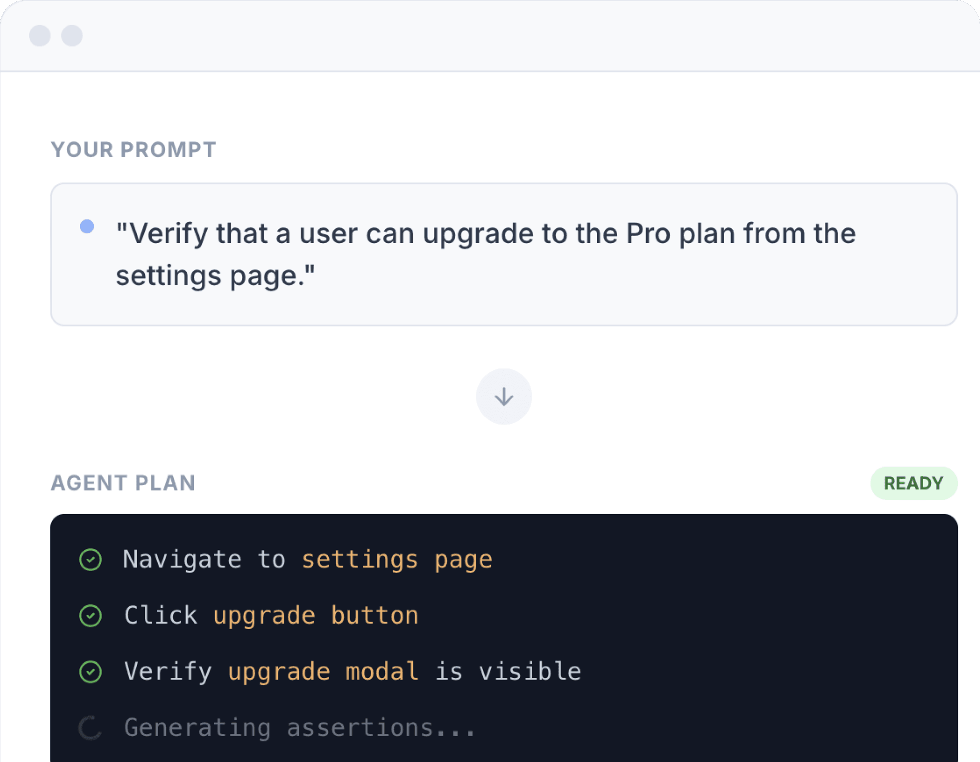 Shiplight visual test editor showing complete test coverage setup
