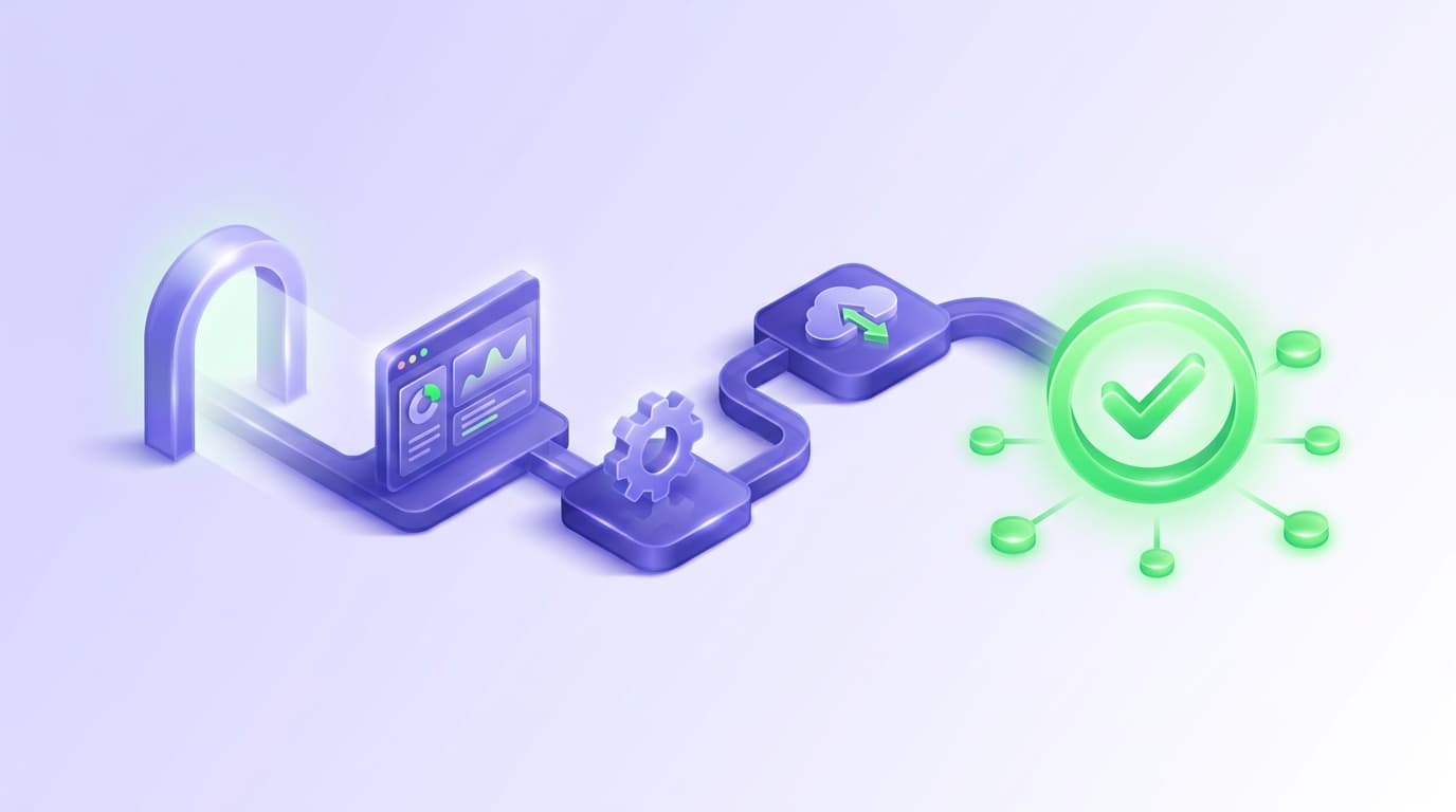 Illustrated Shiplight blog cover: a complete user journey traced through a running application from entry to a confirmed outcome.