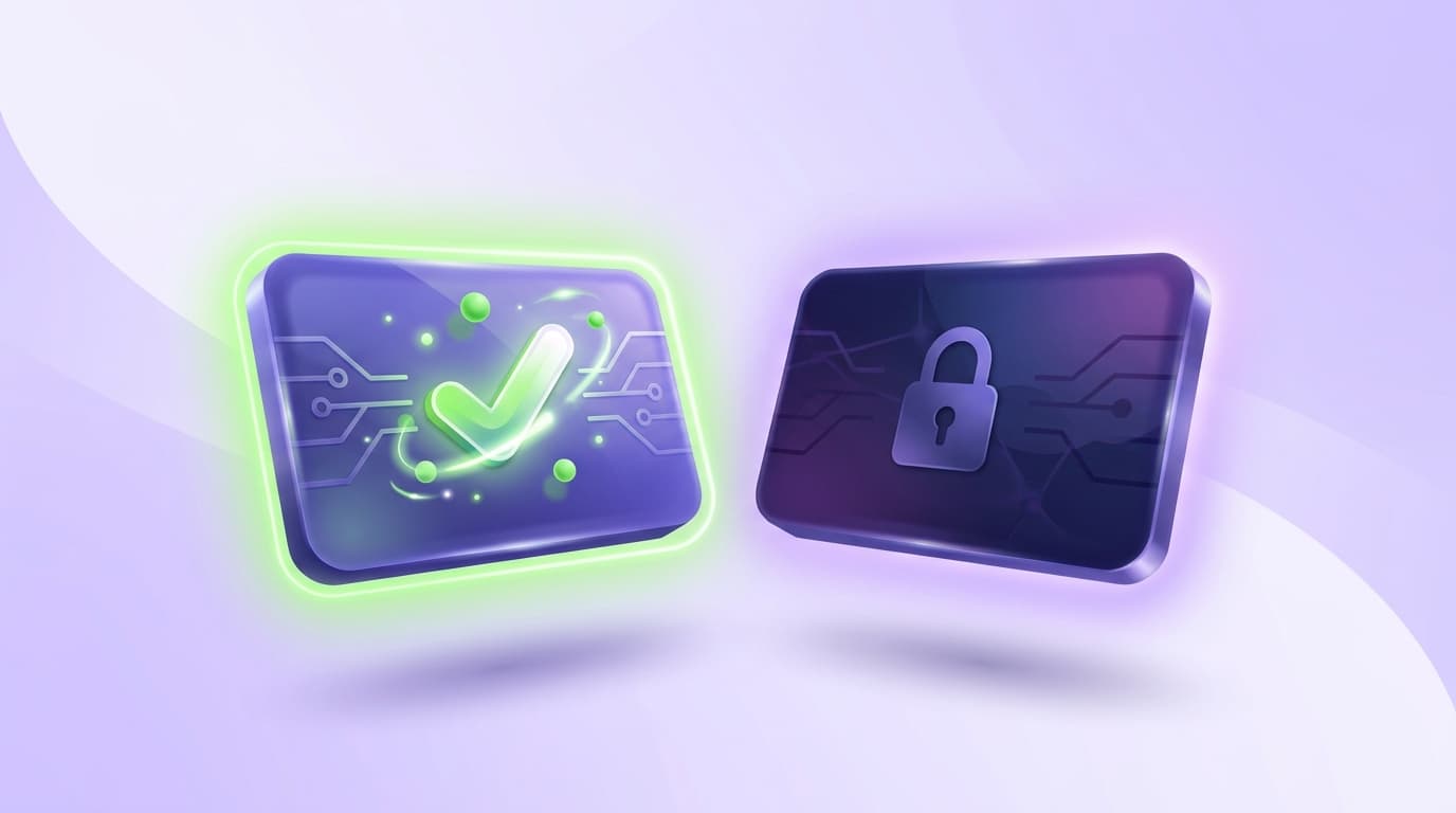 Illustrated Shiplight blog cover: a glossy side-by-side of two abstract testing-platform cards with the left one highlighted bright green as the better choice.