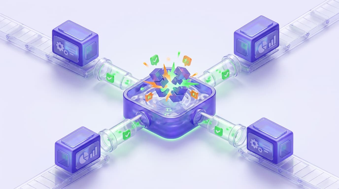 Illustrated Shiplight blog cover: isolated data sets feeding separate test runs, with one shared pool shown causing collisions.